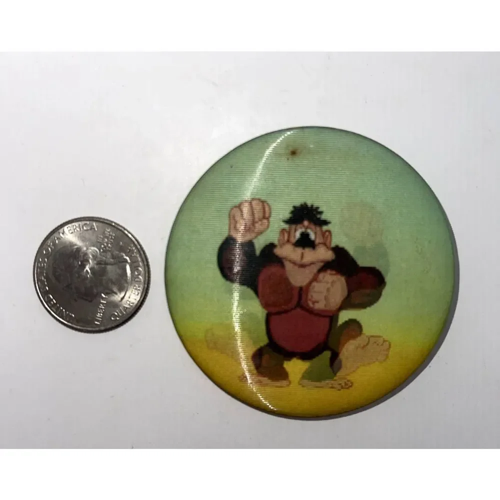 Vintage Donkey Kong Button Pin‎ Moves Arms Holographic